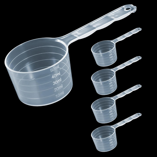 5 StüCk Messbecher LöFfel, MesslöFfel Gramm DosierlöFfel Transparent Scoop LöFfe-image