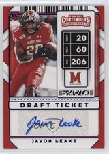 2020 Contenders Draft Picks College Ticket Blue Foil Javon Leake #184 Auto 10ou