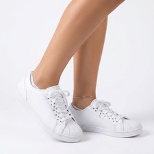 Pastry White Shell Toe Low Top Dance Sneakers Womens Size 8.5