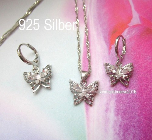 925 Silber Schmuck Set Stern- Flocke Zirkon Kette Anhänger-Creolen Liebe Hochzei - Bild 6 von 11