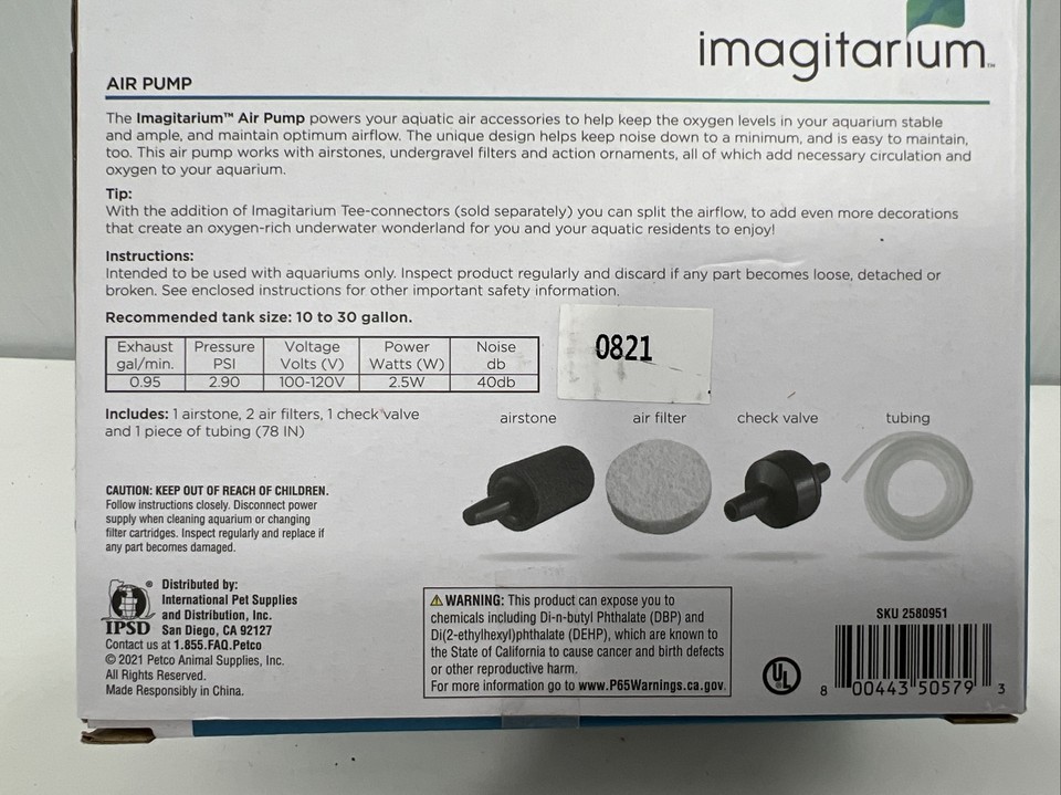 Imagitarium Air Pump 2.5W Petco Brand eBay