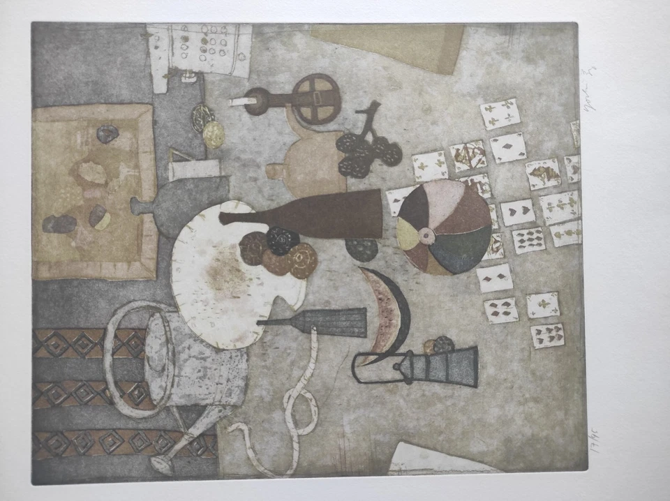 Yoshi Takahashi, unbekannt, Farbradierung, signiert, nummeriert 17/95,  66x45cm - Bild 4 von 4