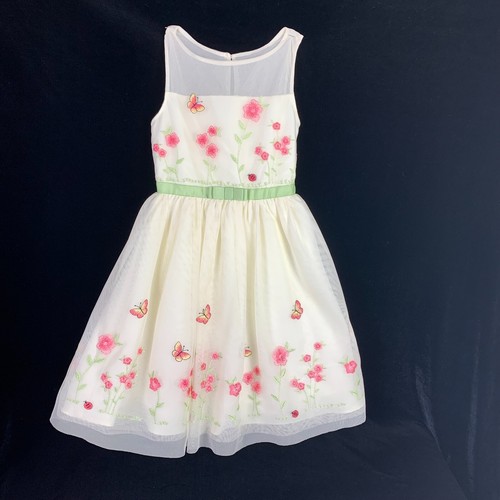 NWOT Jona Michelle Girls Party Dress sz 8 White Butterflies Flowers Ladybug - Picture 12 of 14