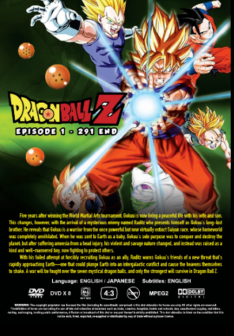 Anime DVD Dragon Ball Z Episode 1-291 End English Dubbed Free