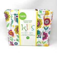 Girls Twin Sheet Set Kids Collection Springtime Owls and Floral Twin Sheet Set