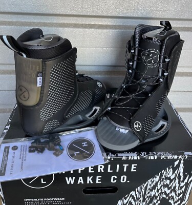 Neue Hyperlite  REMIX  BLACK  Wakeboard Bindung Paar ca. 35 - 41 Open Toe  Top