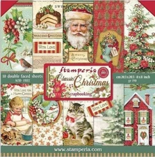 Stamperia CLASSIC CHRISTMAS - 8" X 8" - Double Sided - 10 Sheets