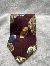 Vintage Mark Alexander Tie Necktie Mens Red Geometric 100% Silk Classic Width