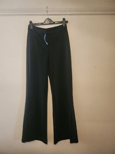 Mango Ladies Black Flare Down Open Trousers, Size Medium