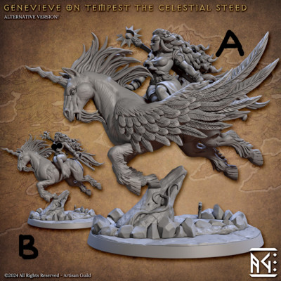 3D Printed Artisan Guild Tempest the Celestial Steed Vanguard Fighters Set 28mm