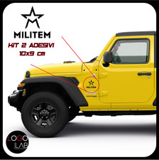 KIT 2 ADESIVI JEEP logo MILITEM  10x9cm  renegade wrangler compass