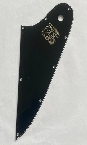 Guitar Slinger Parts For Gibson Firebird Guitar Pickguard Silver Logo 3Ply Black