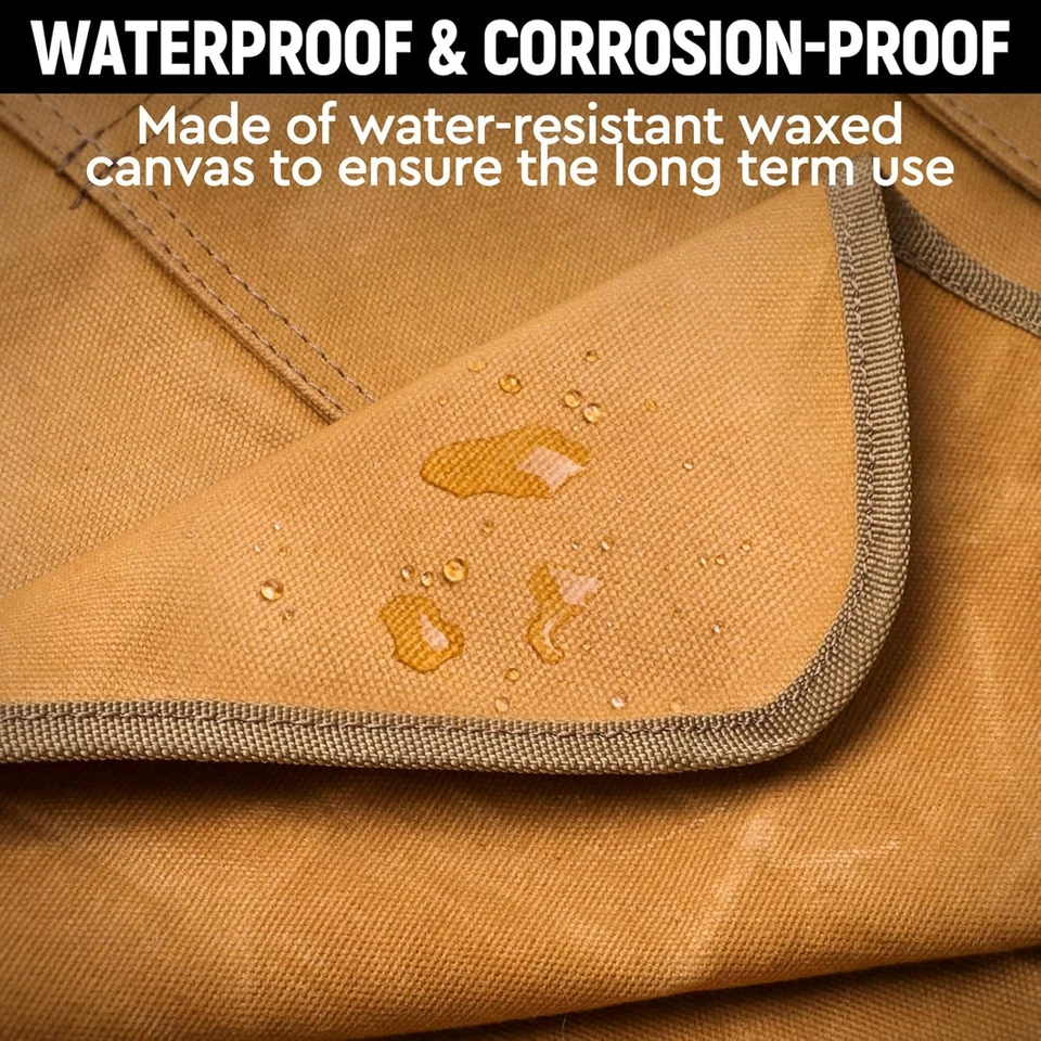 Woodworking Apron for Men,Shop Apron 20 oz Canvas Work Apron with 9 Tool Pockets - Image 3 of 4