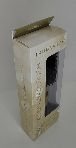 TruBeauty 2-in-1 Hot Styling Brush, Ionic Tourmaline Barrel, Black/Gold New - Picture 4 of 7