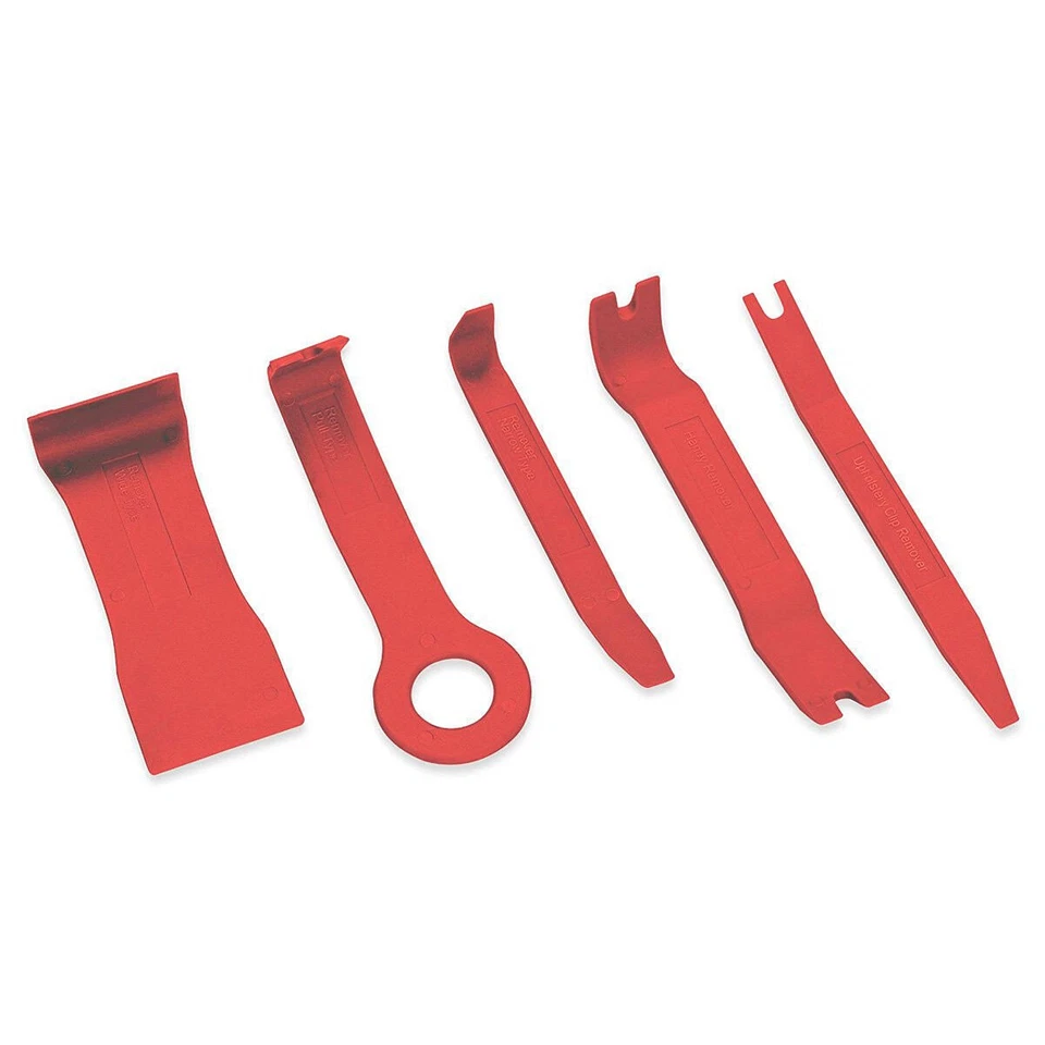 5Pcs Red Nylon Car Interior Door Panel Trim Dash Molding Removal Pry Open Tools - Image 3 of 4