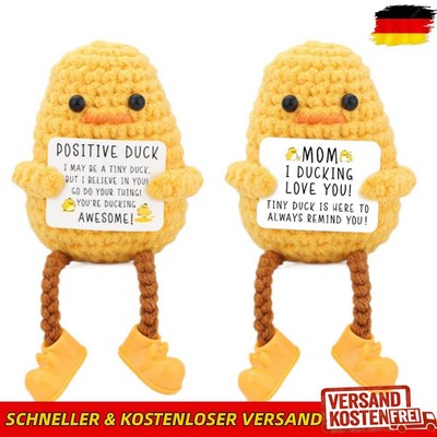 Cute Crochet Positive Energy Duck Reusable Knitted  Duck for Home Decor