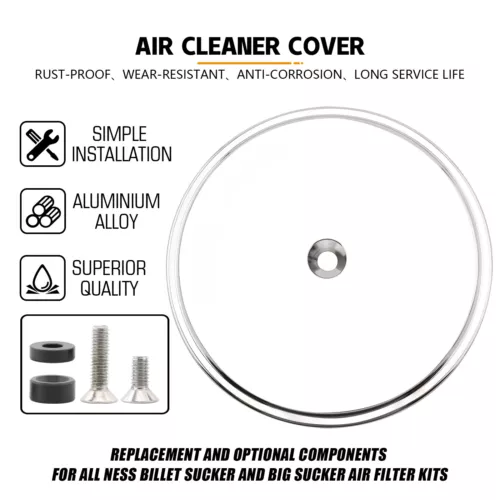 Chrome Smooth Big Sucker Stage1 Air Filter Cleaner Cover For Harley Softail FXST - Bild 2 von 7