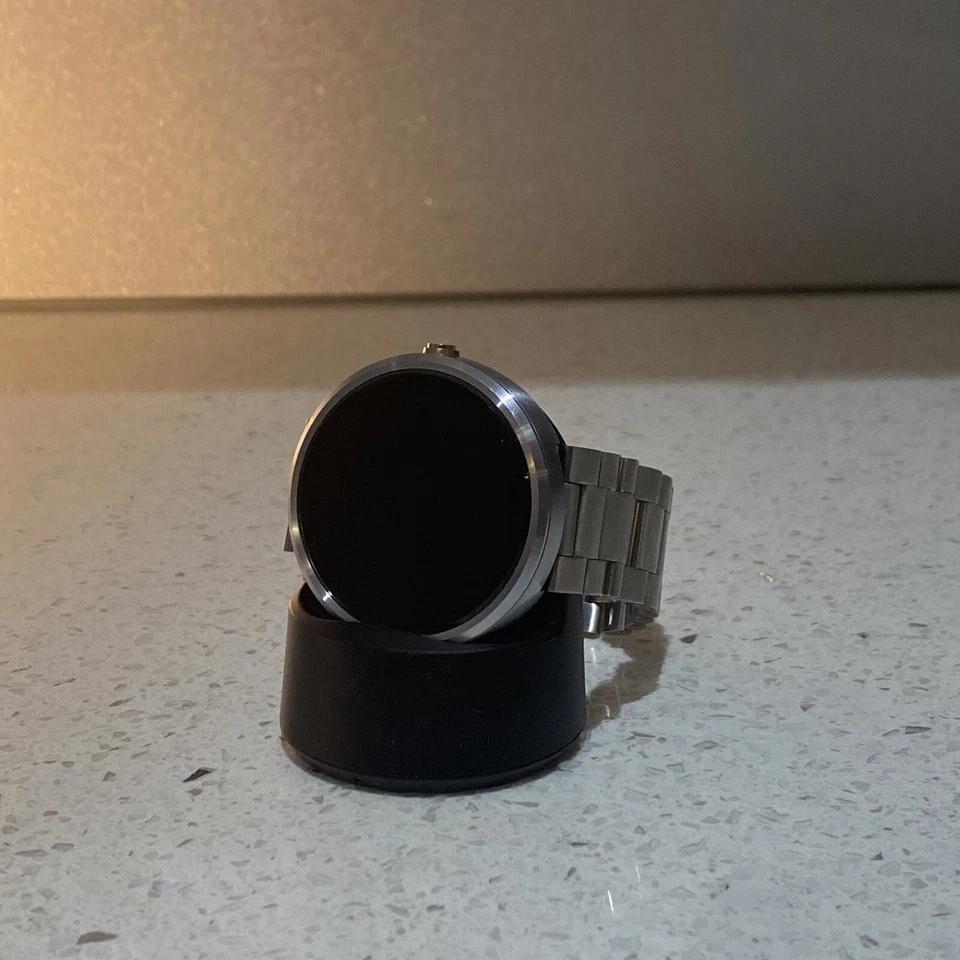 Motorola Moto 360 Metal Case Silver Link Bracelet Men's Smartwatch Android Wear - Image 2 of 4