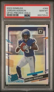 2023 Donruss Optic Rated Rookie Preview Holo #368 Jordan Addison RC PSA 10 GEM
