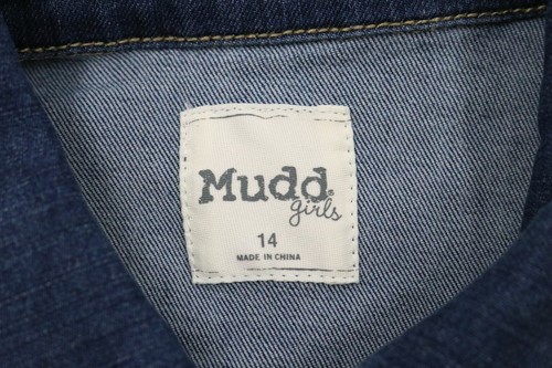 Mudd Girls Blue Denim Floral Embroidered Sleeveless Jean Vest Size 14/XL - Picture 3 of 5