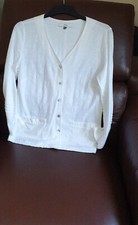 Ladies Adini Cotton White Cardy Jacket Size Xs Fit 10 Unworn