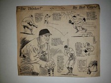 Braves Babe Ruth Bill McKechnie Packey McPartland 1935 Cartoon Sketch  Bob Coyne