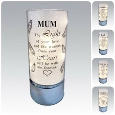 Image of Memorial Light Up Tube - Thoughts Of You Feather Heart Verse Memory Remembrance