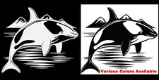 Orca Jumping Vinyl Decal Car Truck Window Tablet Boat Trailer Tumbler