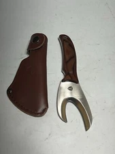 FIELDTORQ Super Tool Skinning Knife Gut Hook Flesh Cutting w/Pakkawood Handle