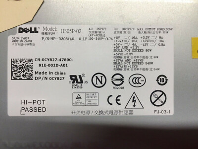 Alimentatore 305W XK215 P192M Per Dell 745 755 N305P-06 JH994