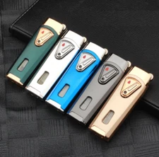 Jobon Dual Jet Torch Cigar Cigarette Lighter Refillable Blue Flames Metal Gifts