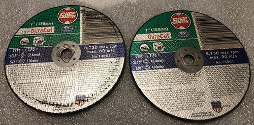 2er-Pack ShopSmith DuraCut Typ 1 7 Zoll x 3/32 Zoll x 5/8 Zoll Mauerwerk Trennscheibe - Bild 1 von 5