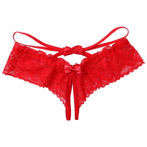 Men Lace Crotchless Briefs Sissy See Through Low Rise Thong Panties Underwear - Picture 29 of 135