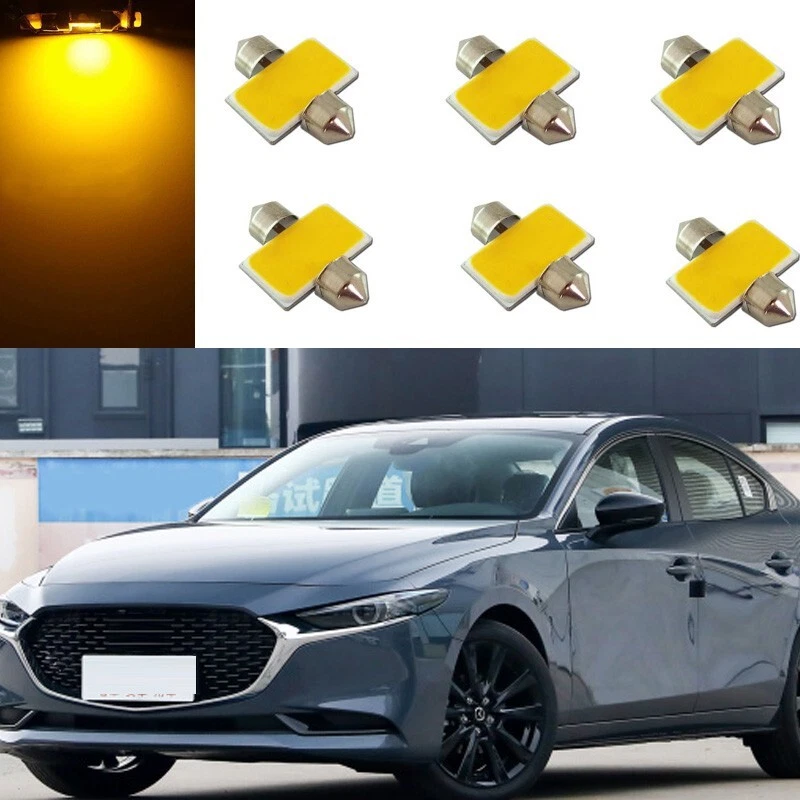 6x For Mazda 3 2014-2023 Interior 31mm COB Yellow Led Reading Light Dome  Lamp | eBay