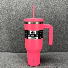 Hydrapeak Voyager Tumbler Hot Pink Handle Straw Lid Wattle bottle 40 oz