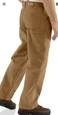 NEW Carhartt Brown Carpenter Pants Soft Light weight Canvas Denim Men Size 40X28