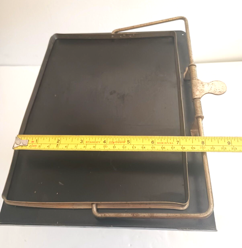 Portadocumenti Vintage Scrivania Metallo Segreteria Digitazione Regolabile Inclinazione - Foto 12 di 15