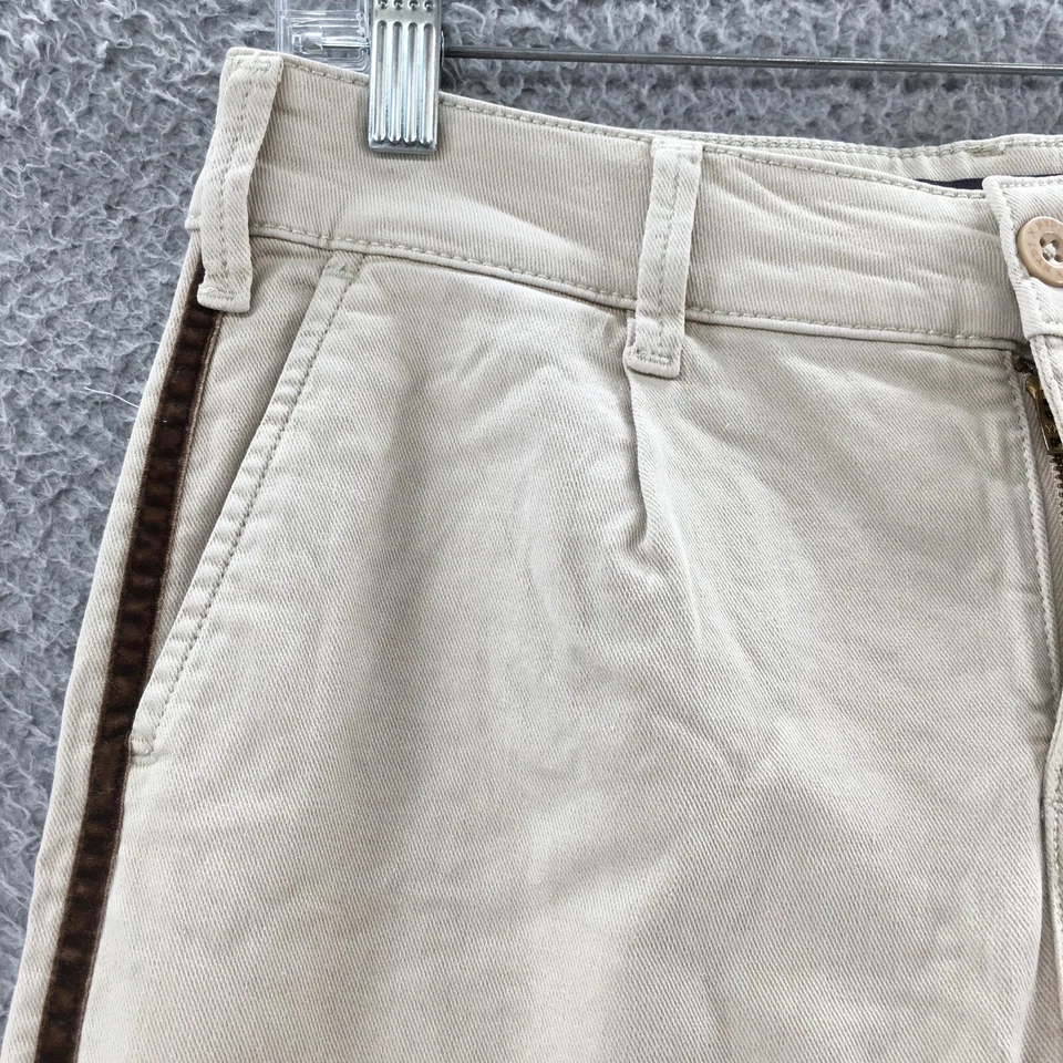 Pantalones capri NYDJ para mujer 2 (30x24 real) beige mezcla de algodón tiro alto cremallera mosca Foto 4 de 4