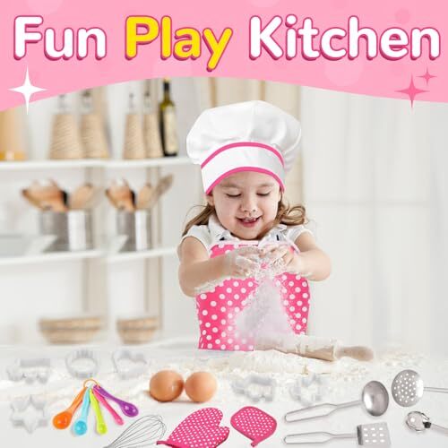 Kids Cooking Baking Set , Kids Kitchen Pretend Play Toys, Kids Chef Role Play - Picture 7 of 7