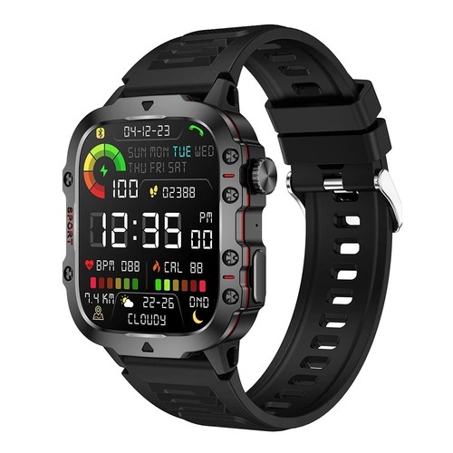 1.96" AMOLED Smartwatch Bluetooth Ekran połączeń 100+ trybów sportowych IP68 Wodoodporny - Zdjęcie 25 z 44