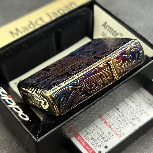 Zippo custodia armatura arabesque ottone numero di serie limitato accendino a olio Giappone - Foto 6 di 13