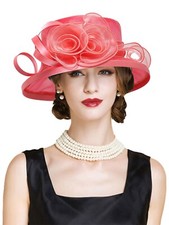 Tea Party Derby Hats For Women Elegant Church Hat Flower Fascinators Wedding Cap