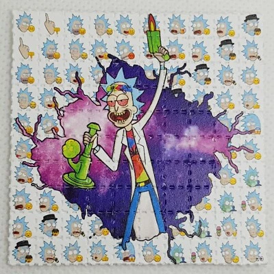 Rick and Morty Blotter Art Psychedelic Art LSD Acid Art 100 Tab Sheet Gift