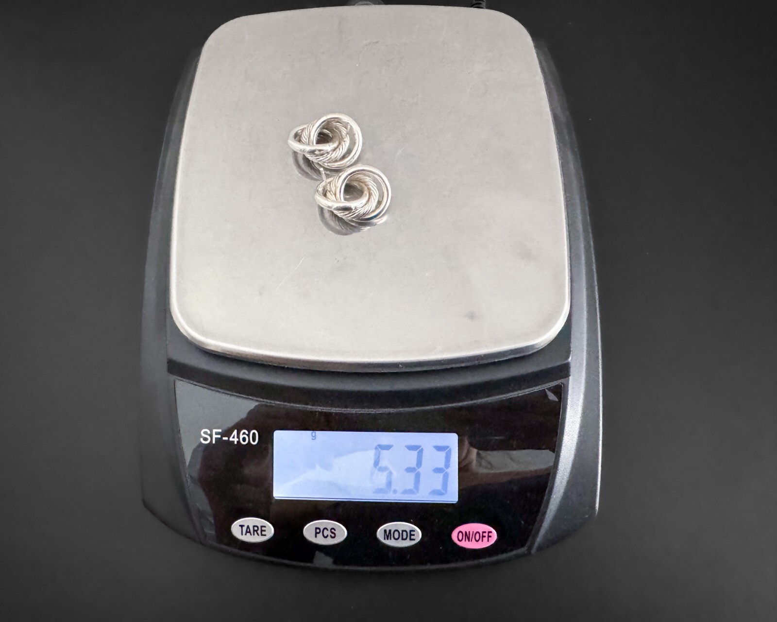 Sterling Silver Triple Interlocking Ring Twist Ca… - image 4