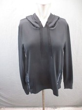 BEBE SPORT Size M Womens BLK Drawstring Side Zip Breathable Athletic Hoodie 147