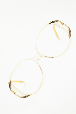 FLORENCE DESIGN 809 54 Gold/Clear Butterfly Frame Glasses Vintage 90s Women