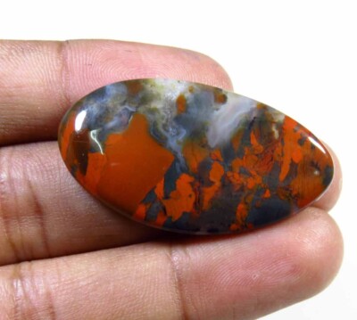 Roter Brecciated Jasper Edelstein 26 Cts Cabochon Fancy 37x20mm AJ-68