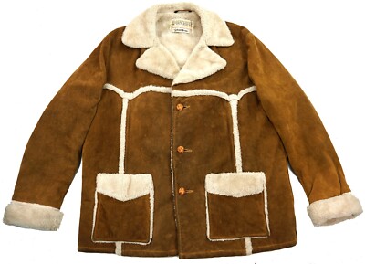 SCHOTT Rancher US Vintage Cowboy Wildleder Jacke Mantel 56 XL Lang