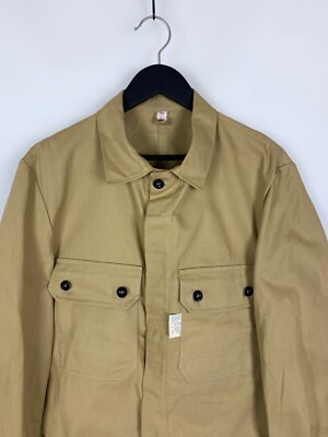 70s 80s Vintage Beige German Chest Pocket Boxy Work Jacket