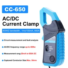 Hantek AC/DC Current Clamp Meter CC-650 400Hz Bandwidth 650A 1mV/10mA